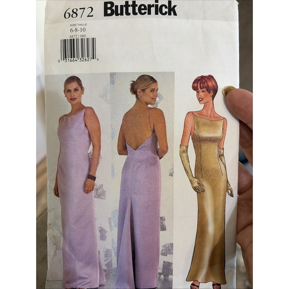 Butterick 6872 Misses Lined Dress Pattern Godet Size 6 8 10 Cut to 8